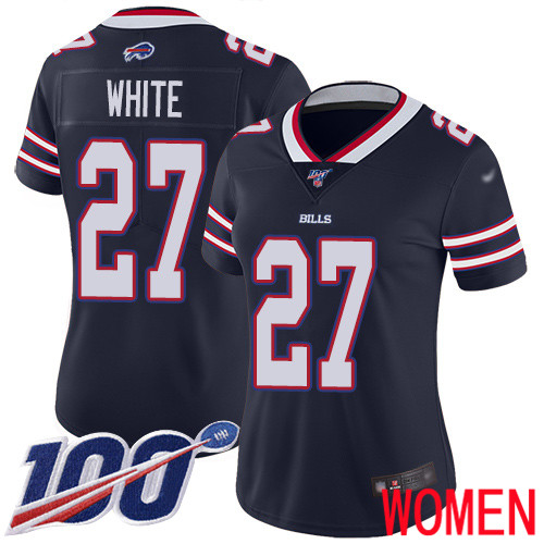 Women Buffalo Bills 27 Tre Davious White Limited Navy Blue Inverted Legend 100th Season NFL Jersey